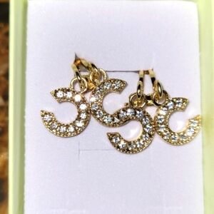 Gold Crystal Initial Earrings